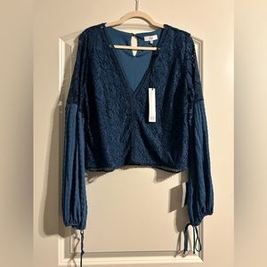 Nordstrom Royal Blue Embroidered Top